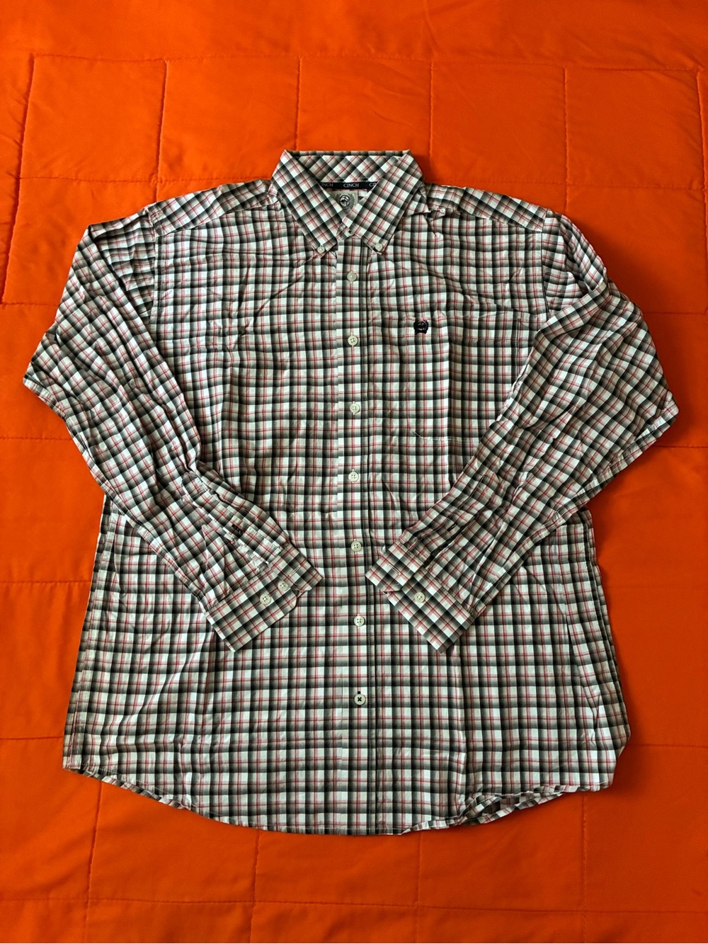 Cinch Shirt Mens Medium Check Plaid Long Sleeve Western Multicolor